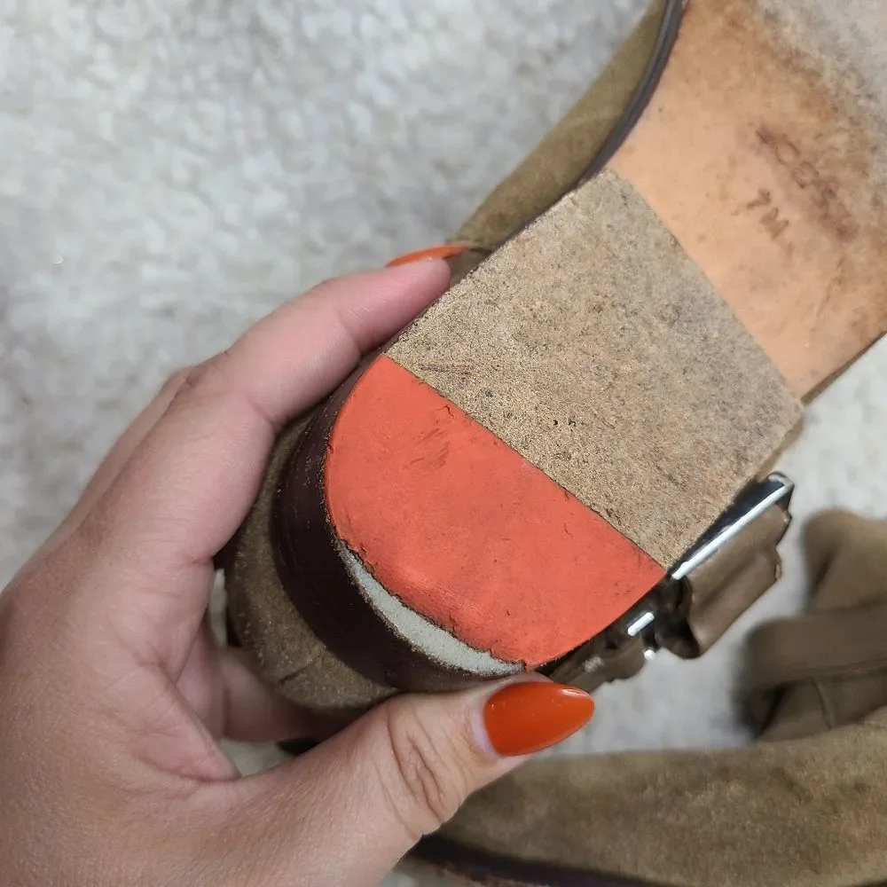 Joe's Jeans Tan‎ Suede Slouchy Western Inspired Harness Ankle Boots